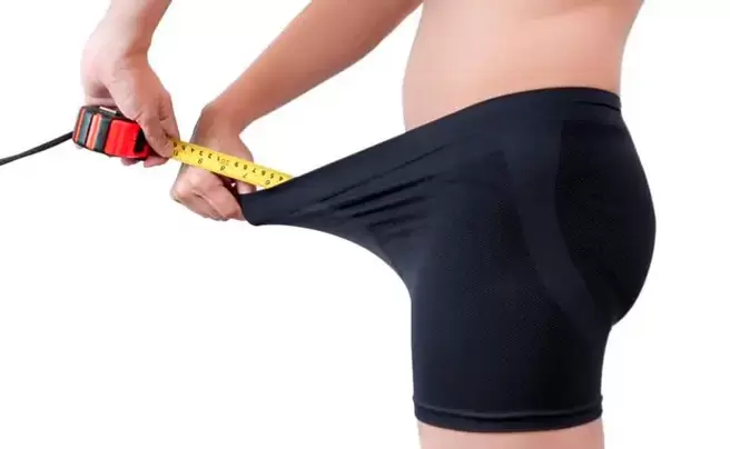 measuring the penis before a workout for enlargement